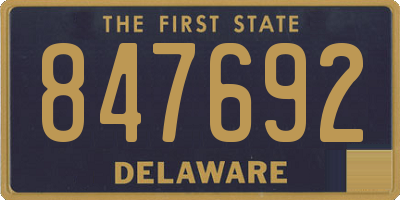 DE license plate 847692