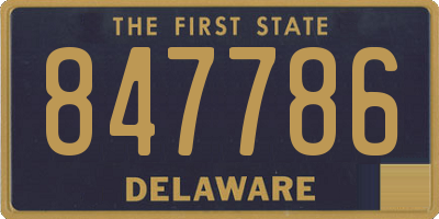 DE license plate 847786