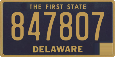 DE license plate 847807