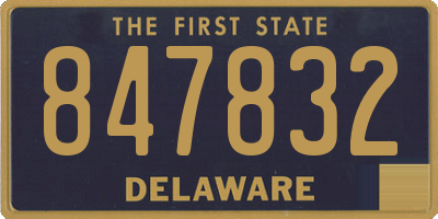 DE license plate 847832
