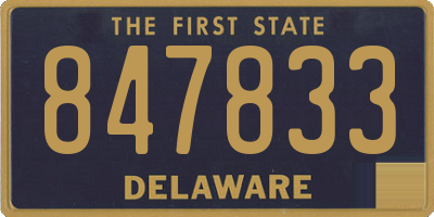 DE license plate 847833