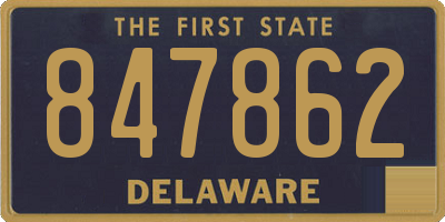 DE license plate 847862