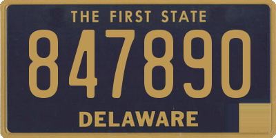 DE license plate 847890