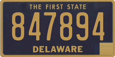 DE license plate 847894