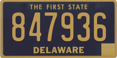 DE license plate 847936