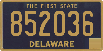 DE license plate 852036
