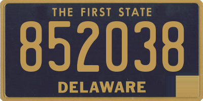 DE license plate 852038