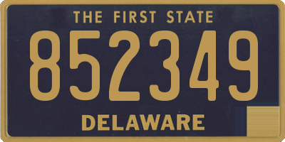 DE license plate 852349