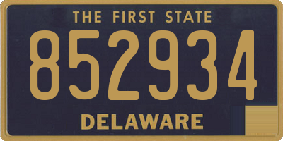 DE license plate 852934