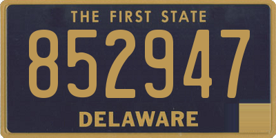 DE license plate 852947