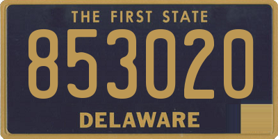 DE license plate 853020