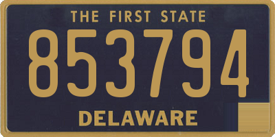 DE license plate 853794