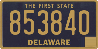 DE license plate 853840