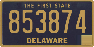 DE license plate 853874