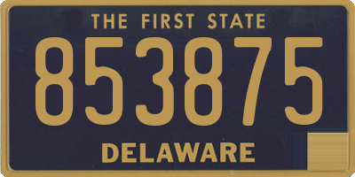 DE license plate 853875
