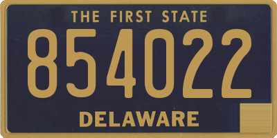 DE license plate 854022