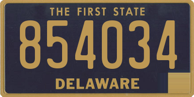 DE license plate 854034