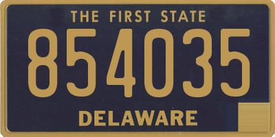 DE license plate 854035