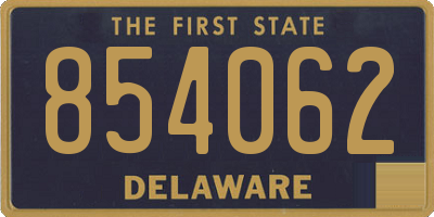 DE license plate 854062