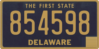 DE license plate 854598