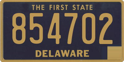 DE license plate 854702