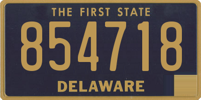 DE license plate 854718