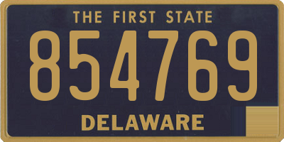 DE license plate 854769