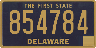 DE license plate 854784