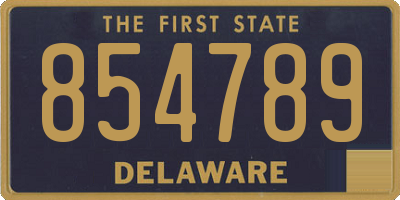 DE license plate 854789
