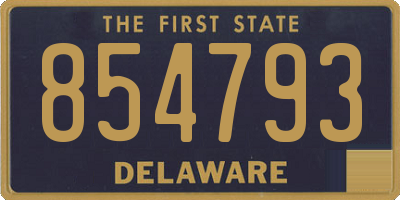 DE license plate 854793