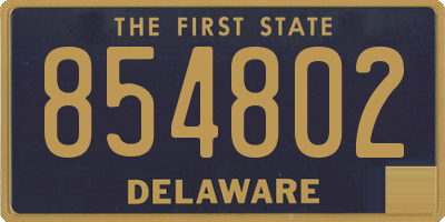 DE license plate 854802