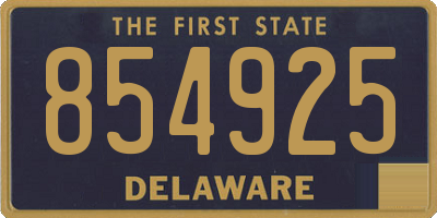 DE license plate 854925