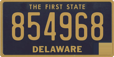 DE license plate 854968