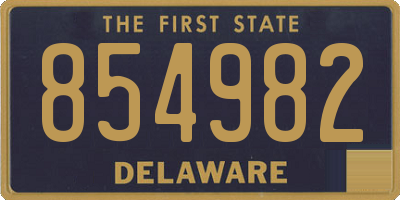 DE license plate 854982