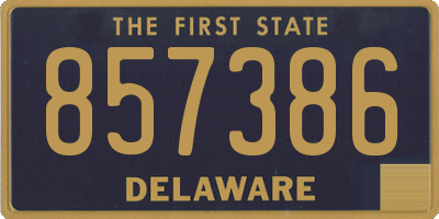 DE license plate 857386