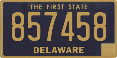 DE license plate 857458