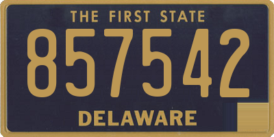 DE license plate 857542