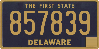 DE license plate 857839