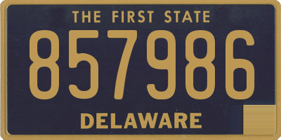 DE license plate 857986