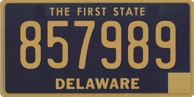 DE license plate 857989