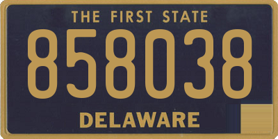 DE license plate 858038