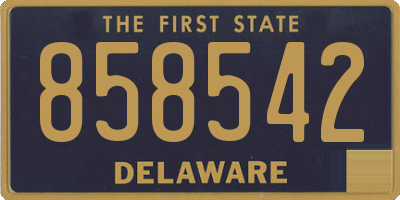 DE license plate 858542
