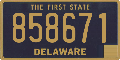 DE license plate 858671