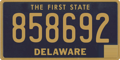DE license plate 858692