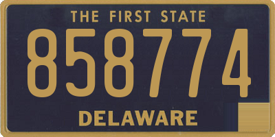 DE license plate 858774