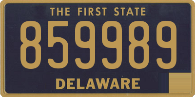 DE license plate 859989