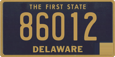 DE license plate 86012