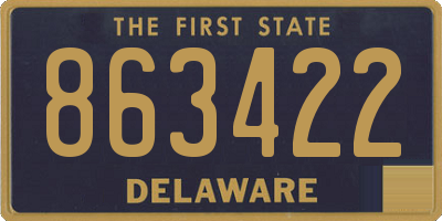 DE license plate 863422