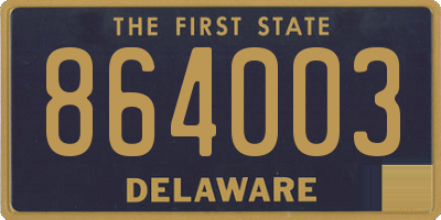 DE license plate 864003