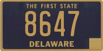 DE license plate 8647